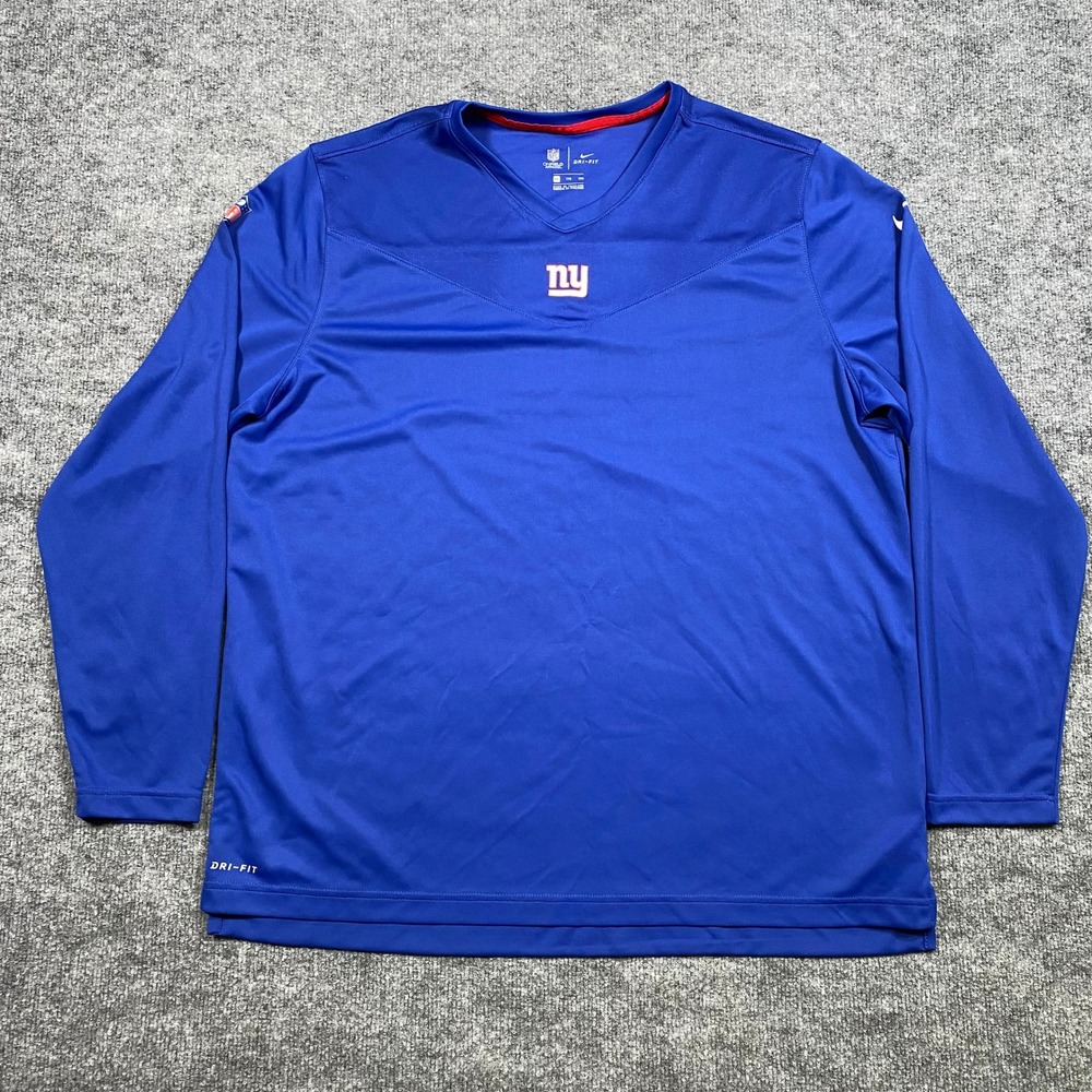 Nike New York Giants NFL Dri-FIT Long Sleeve Shirt Mens XXL Blue 641196-18815